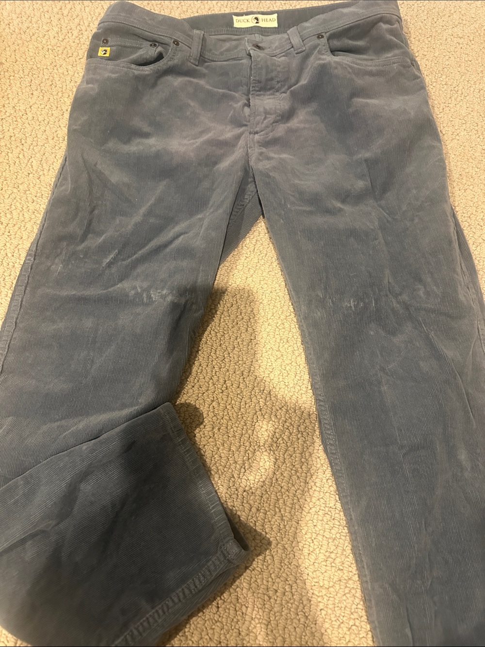 Duck Head Women's Slate Grey Corduroy Straight-Leg Jeans